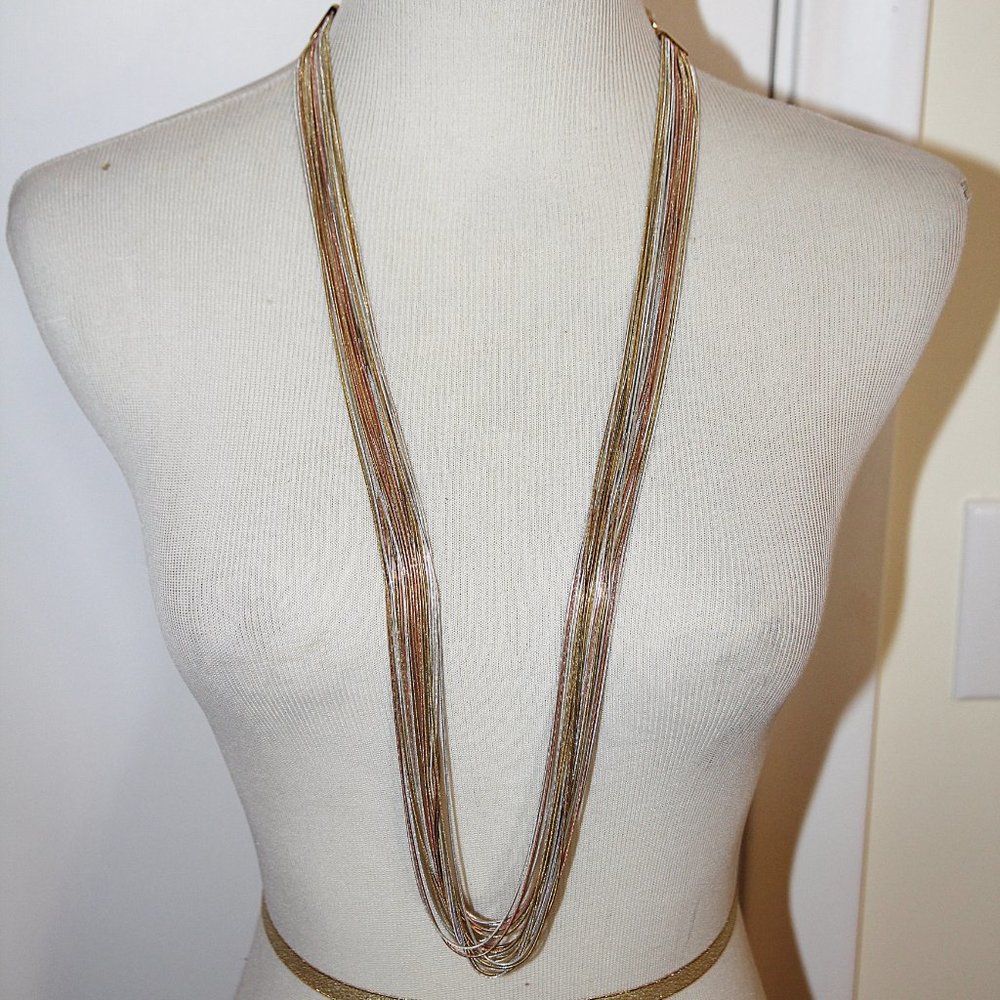 SILVER AND GOLD MULTI CHAIN ADJUSTABLE NECKLACE